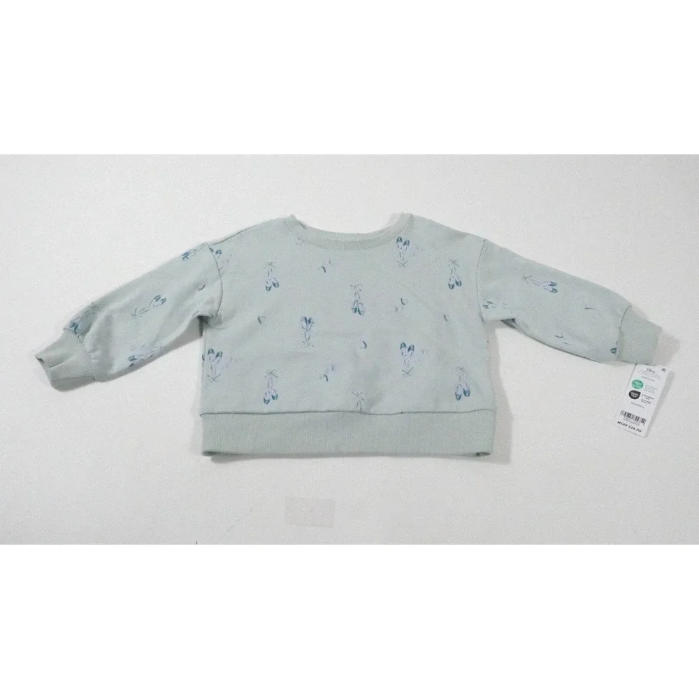 Carter's Sweatshirt Girls 18m Blue Ballet Slipper Pullover Long Sleeve 1R504910
